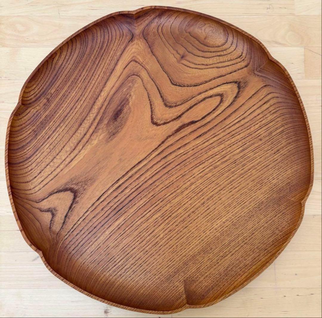 しょうちゃん！四十沢木材工芸KITOケヤキ雪輪盆1尺1寸2点おまとめ