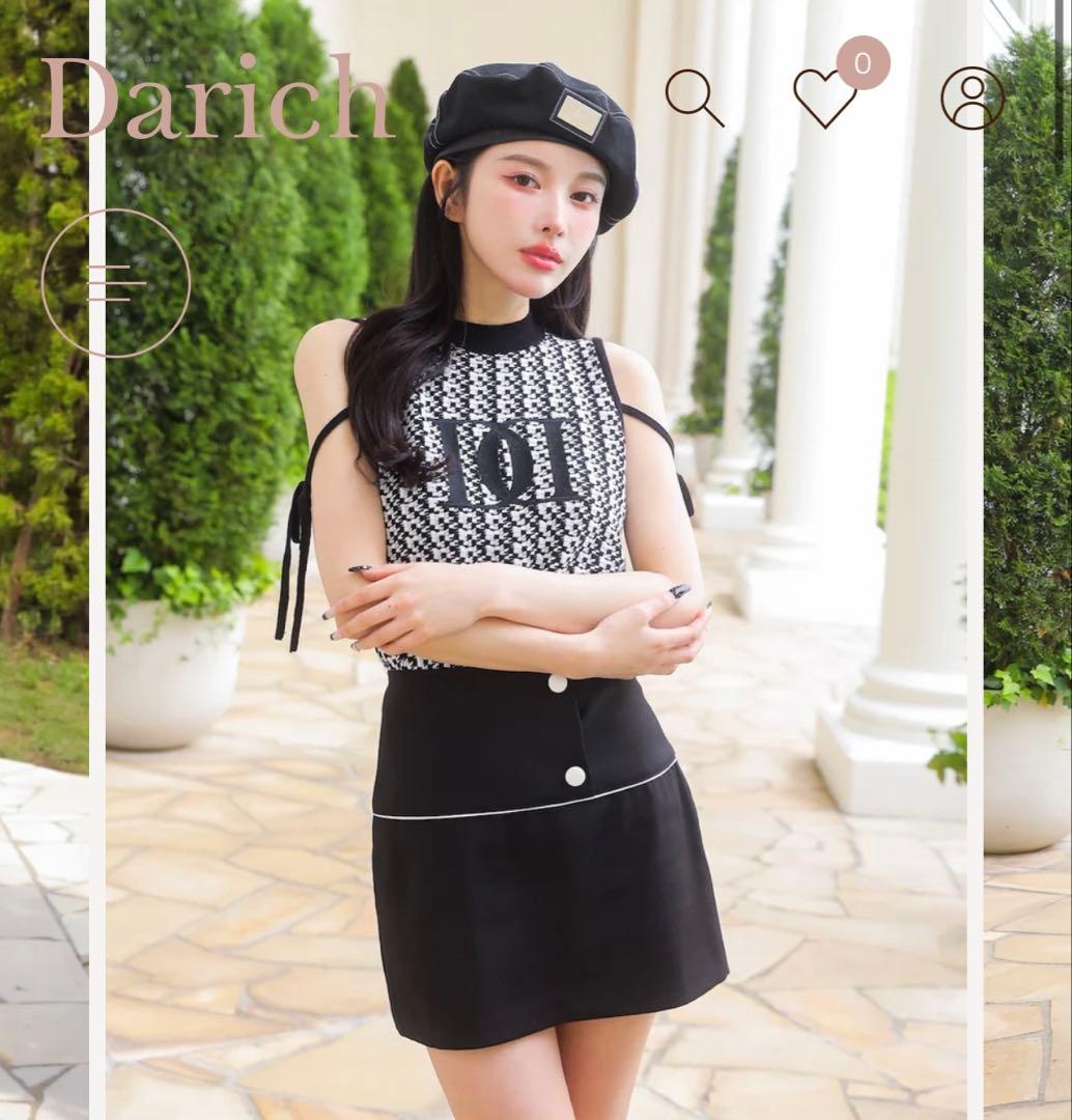 ダーリッチ darich DDロゴミックスノースリニットトップス