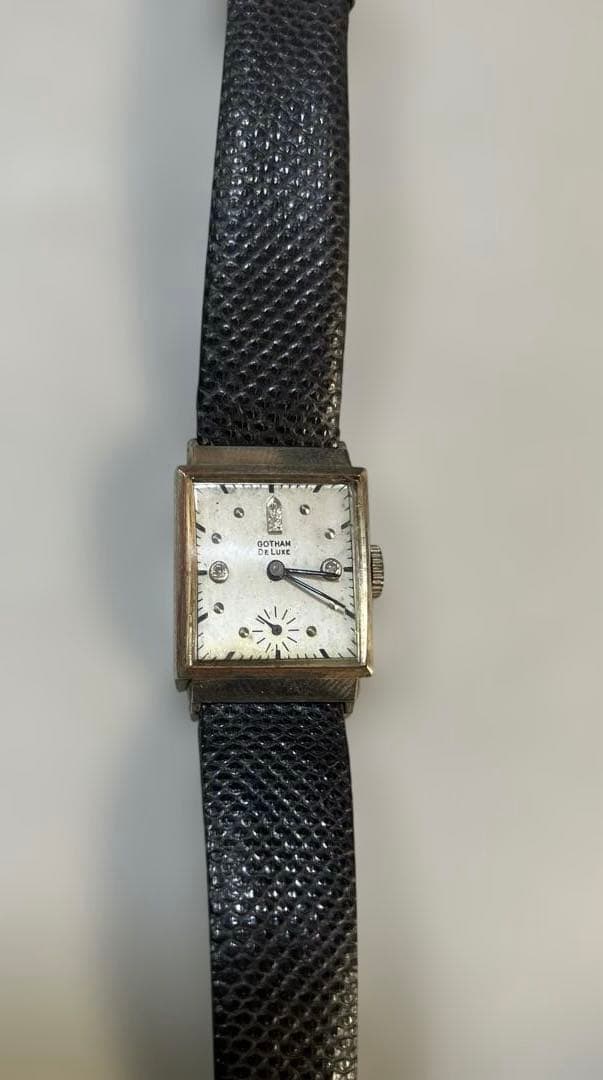 14K金無垢 希少GOTHAM DELUXE 17石 手巻き アンティーク腕時計