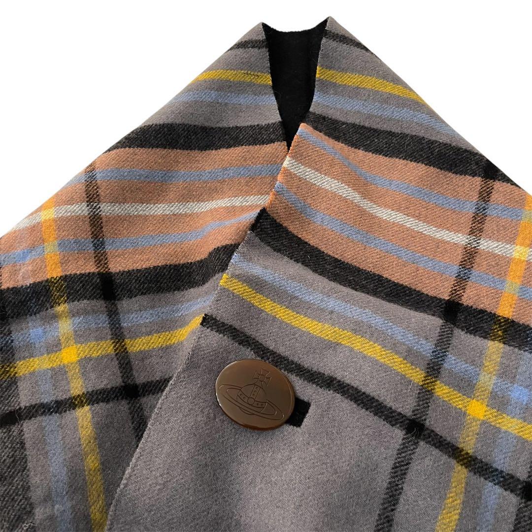 ヴィヴィアンウエストウッド　リバーシブル ストール ポンチョ オーブボタン