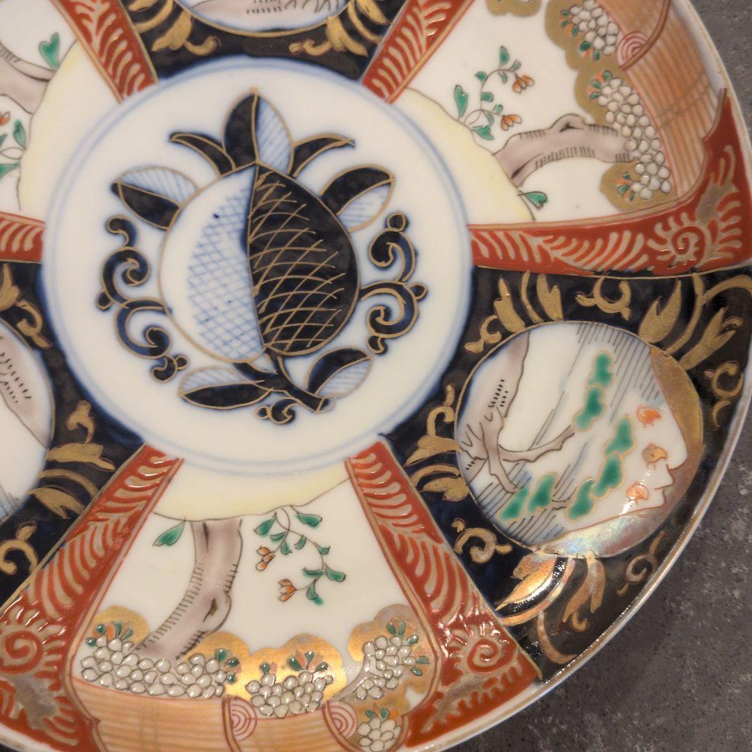 5枚セット　古伊万里　伊万里　色絵　金彩　ちどり　七寸皿　　骨董　時代物