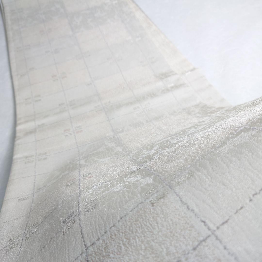 正絹 袋帯 六通柄 市松 白ベース 可愛い 逸品 美品