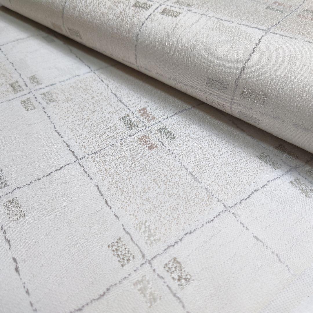 正絹 袋帯 六通柄 市松 白ベース 可愛い 逸品 美品