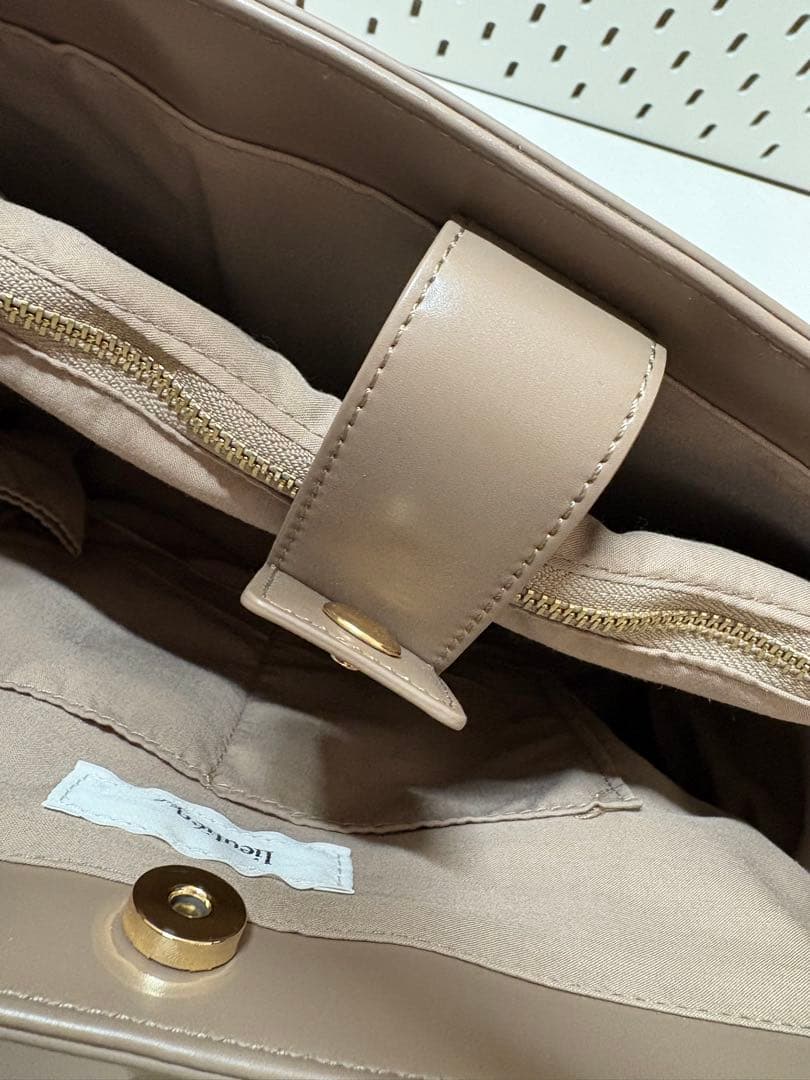 lieulien x nap エコレザー 2way スクエア バッグ モカ