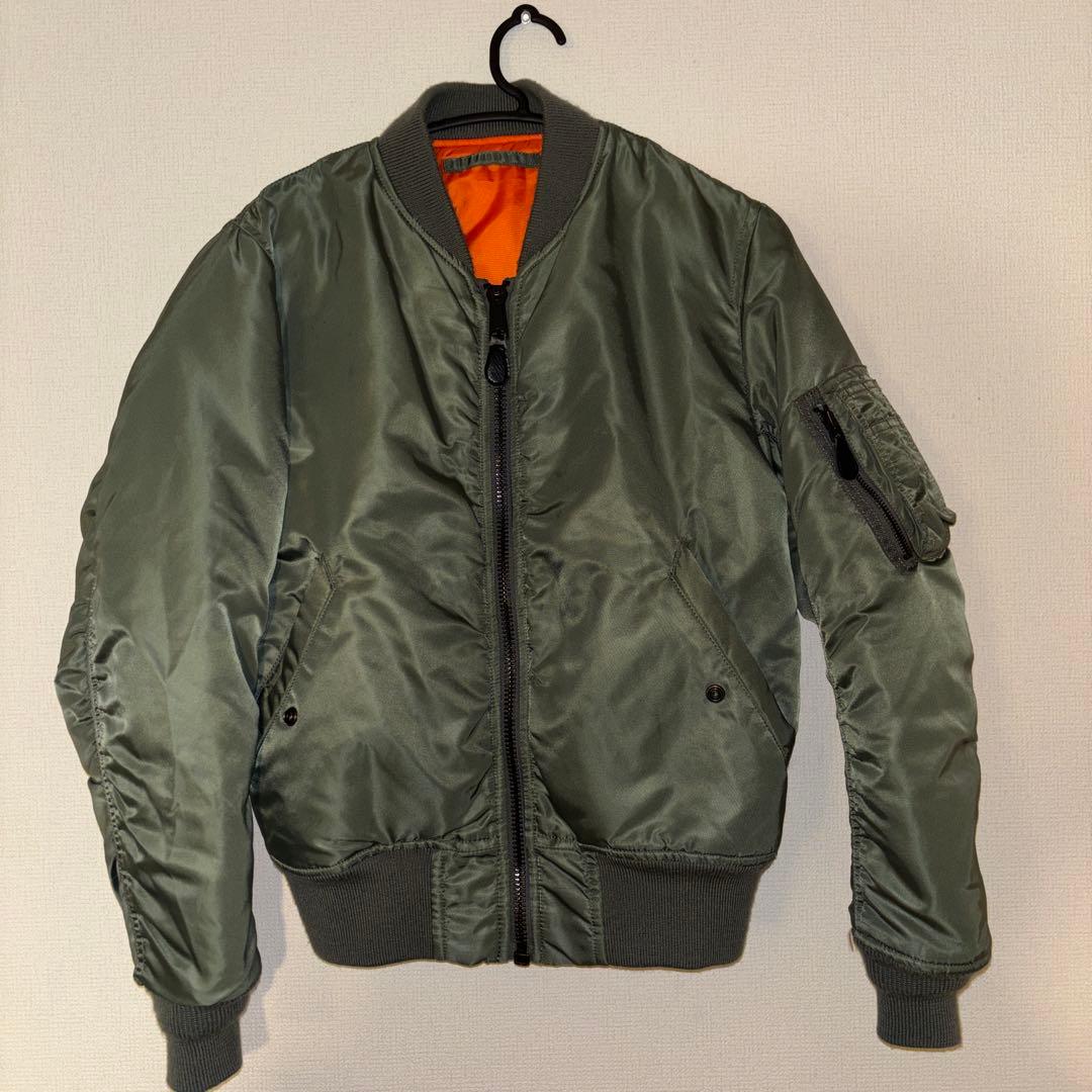 AVIREX MA-1 フライトジャケット M カーキ 背面ロゴ バックロゴ