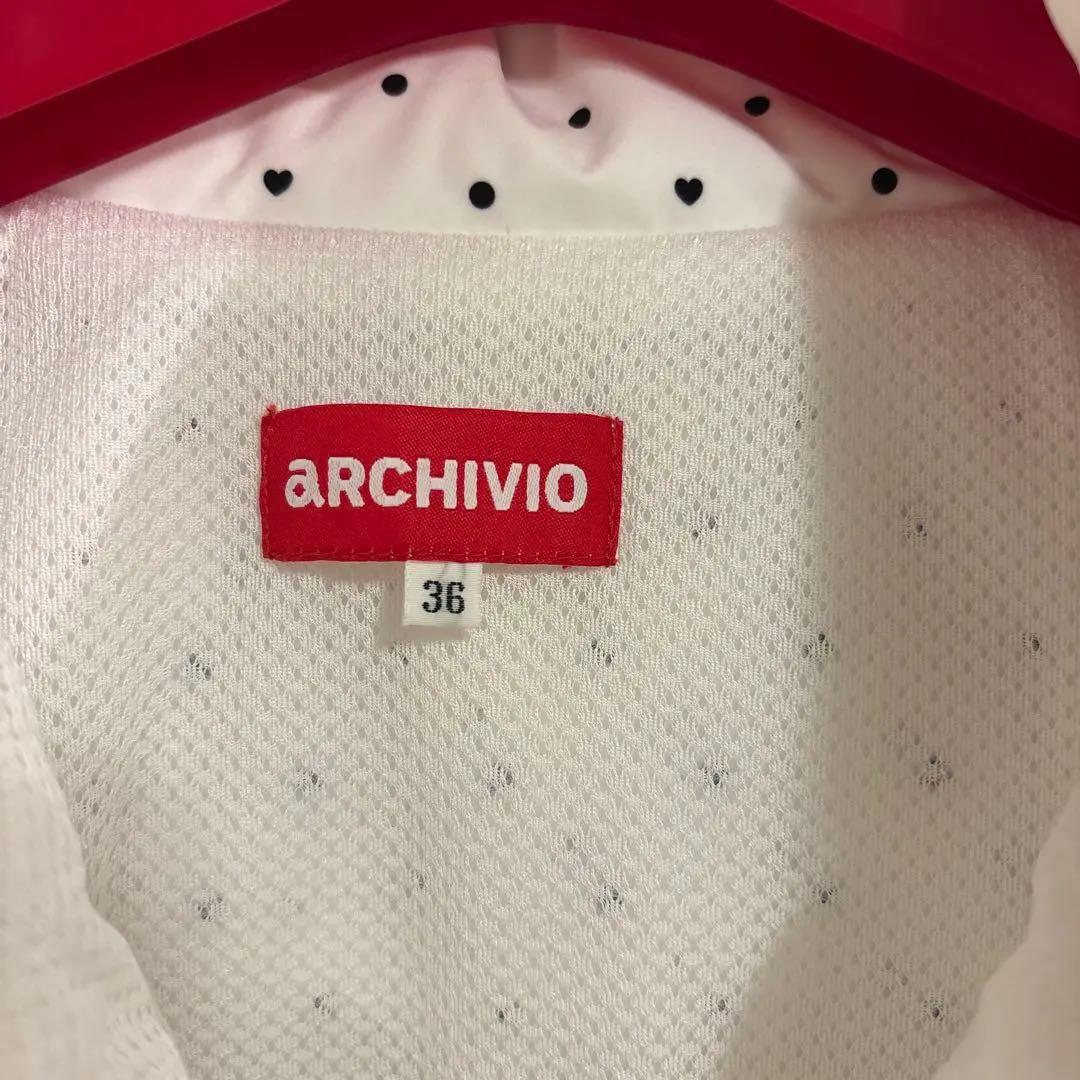 新作アルチビオ 保温撥水ドット柄ブルゾン 36 白 ジップジャケット