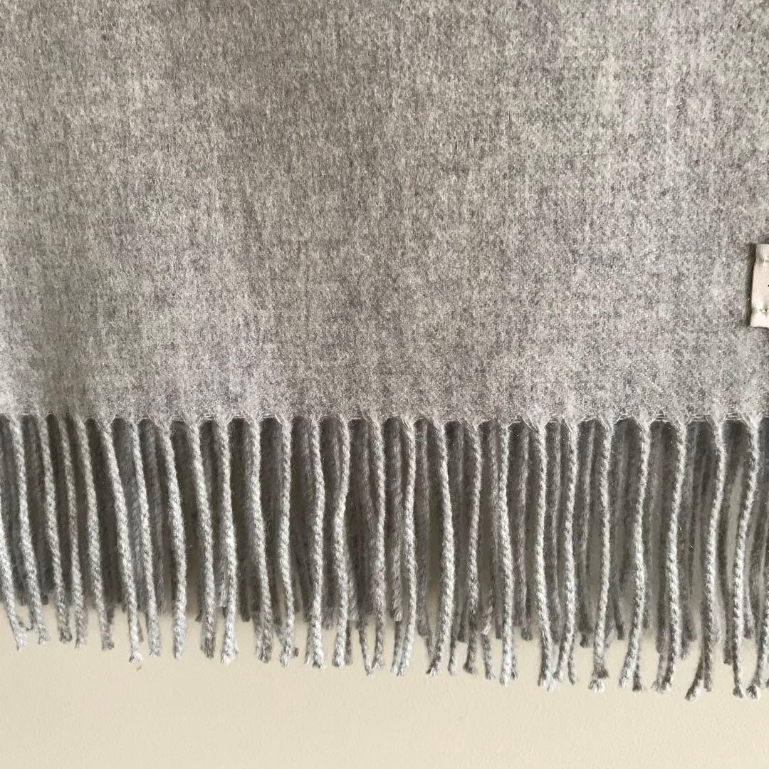 Johnstons カシミヤ100% 大判ストール　シルバー　ライトグレー