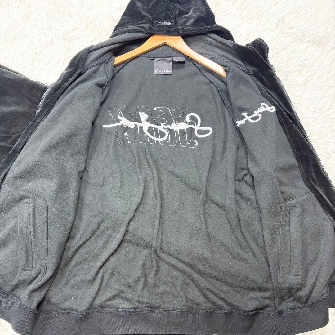 ✨美品/XXL✨ショーンジョン　ベロア　ジャージ　セットアップ　デカロゴ　刺繍