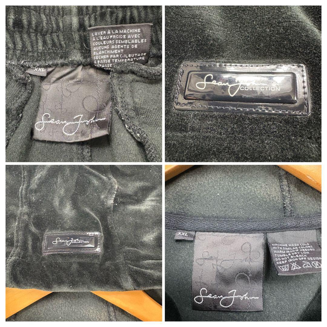 ✨美品/XXL✨ショーンジョン　ベロア　ジャージ　セットアップ　デカロゴ　刺繍