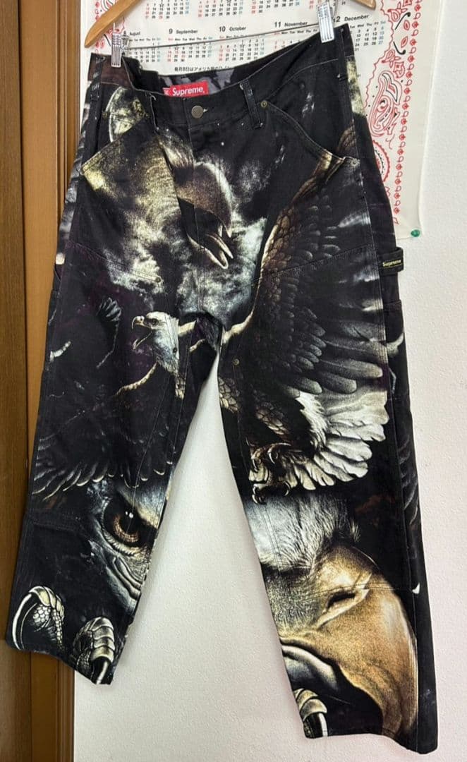 【激レア・絶版】Supreme　イーグル　ダブルニー　パンツ ブラック　黒　36
