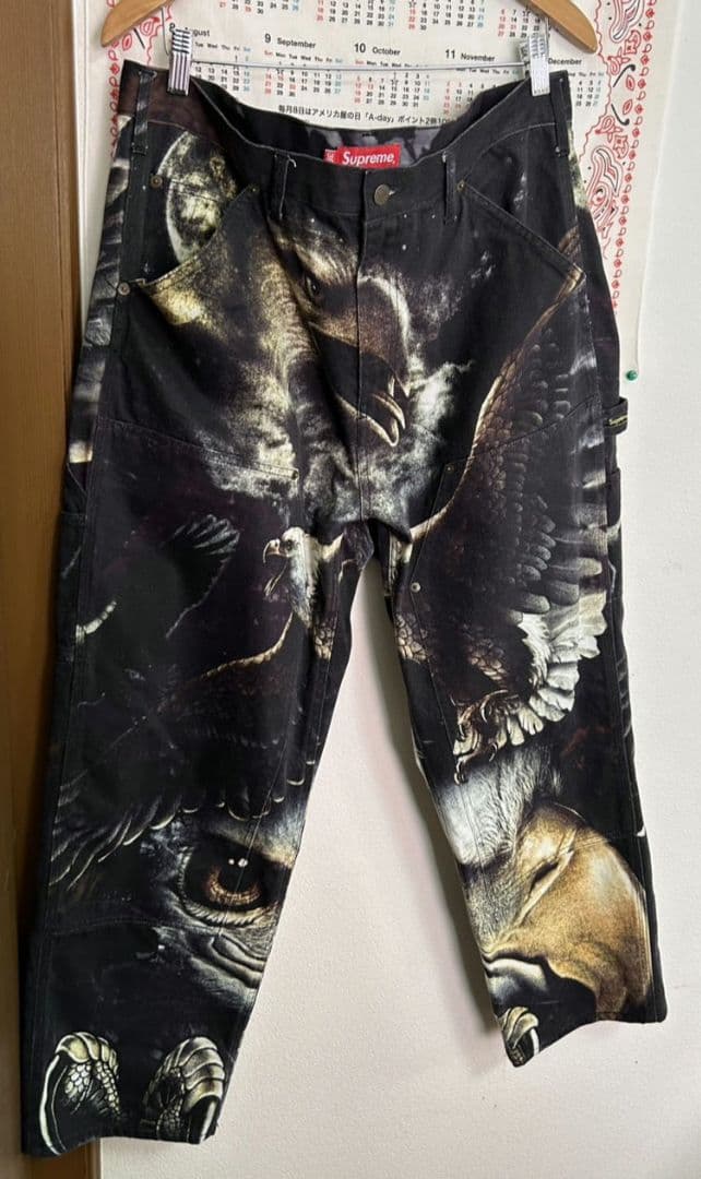 【激レア・絶版】Supreme　イーグル　ダブルニー　パンツ ブラック　黒　36
