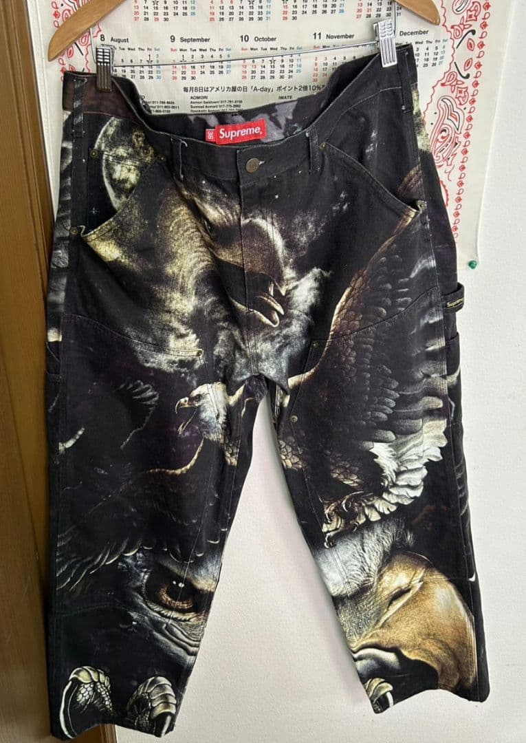 【激レア・絶版】Supreme　イーグル　ダブルニー　パンツ ブラック　黒　36