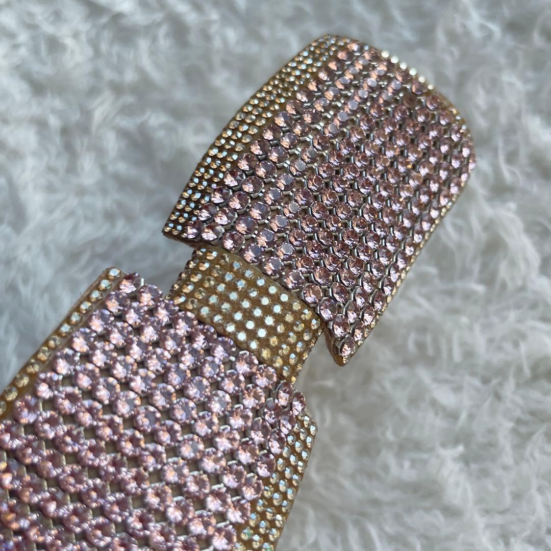 ACCA スワロフスキー リボン バレッタ ピンク キラキラ