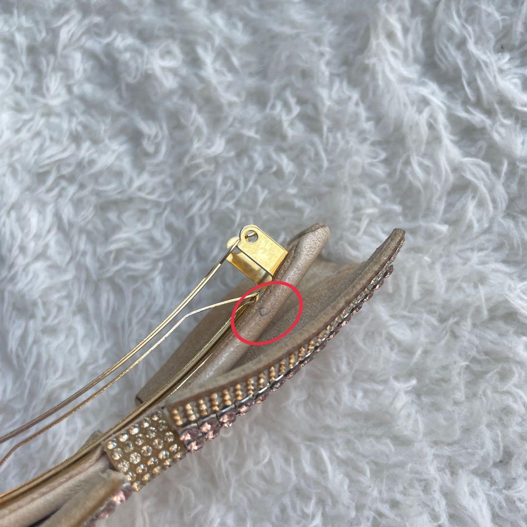 ACCA スワロフスキー リボン バレッタ ピンク キラキラ