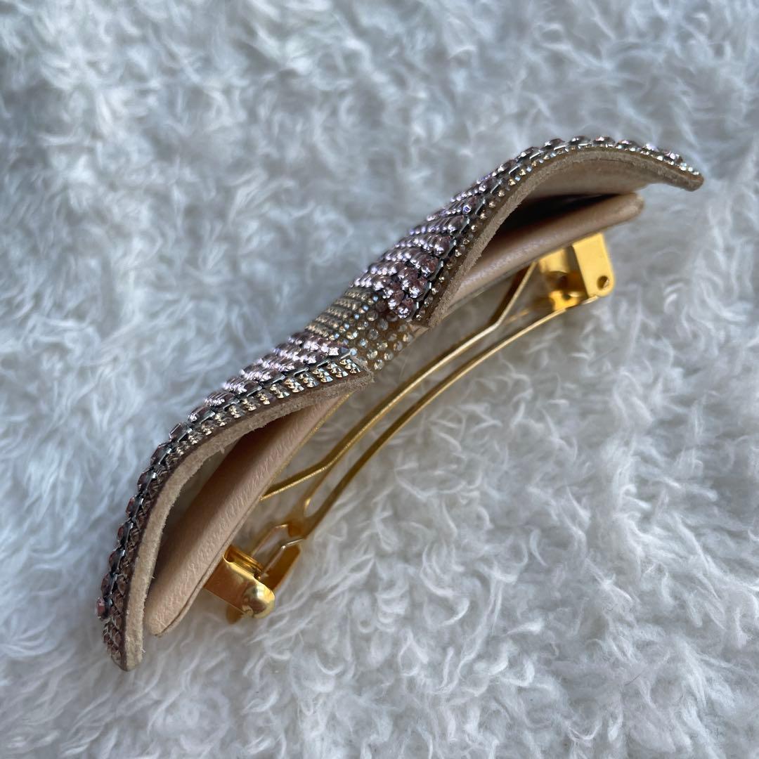 ACCA スワロフスキー リボン バレッタ ピンク キラキラ