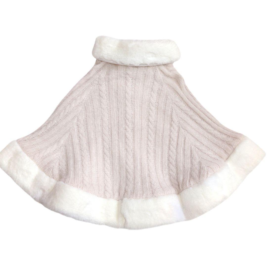 LIZ LISA/リズリサ ポンポン ファーポンチョ リボン ピンク