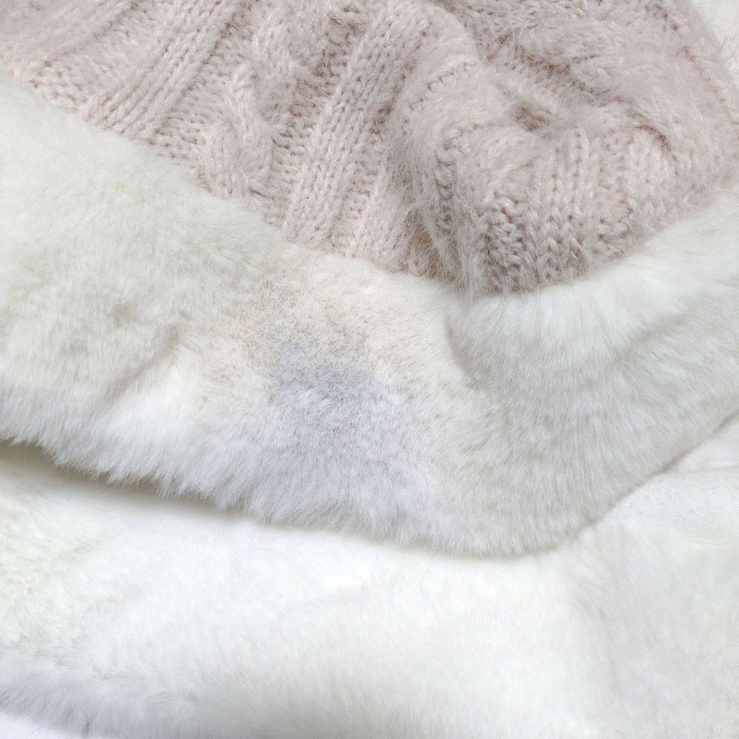 LIZ LISA/リズリサ ポンポン ファーポンチョ リボン ピンク