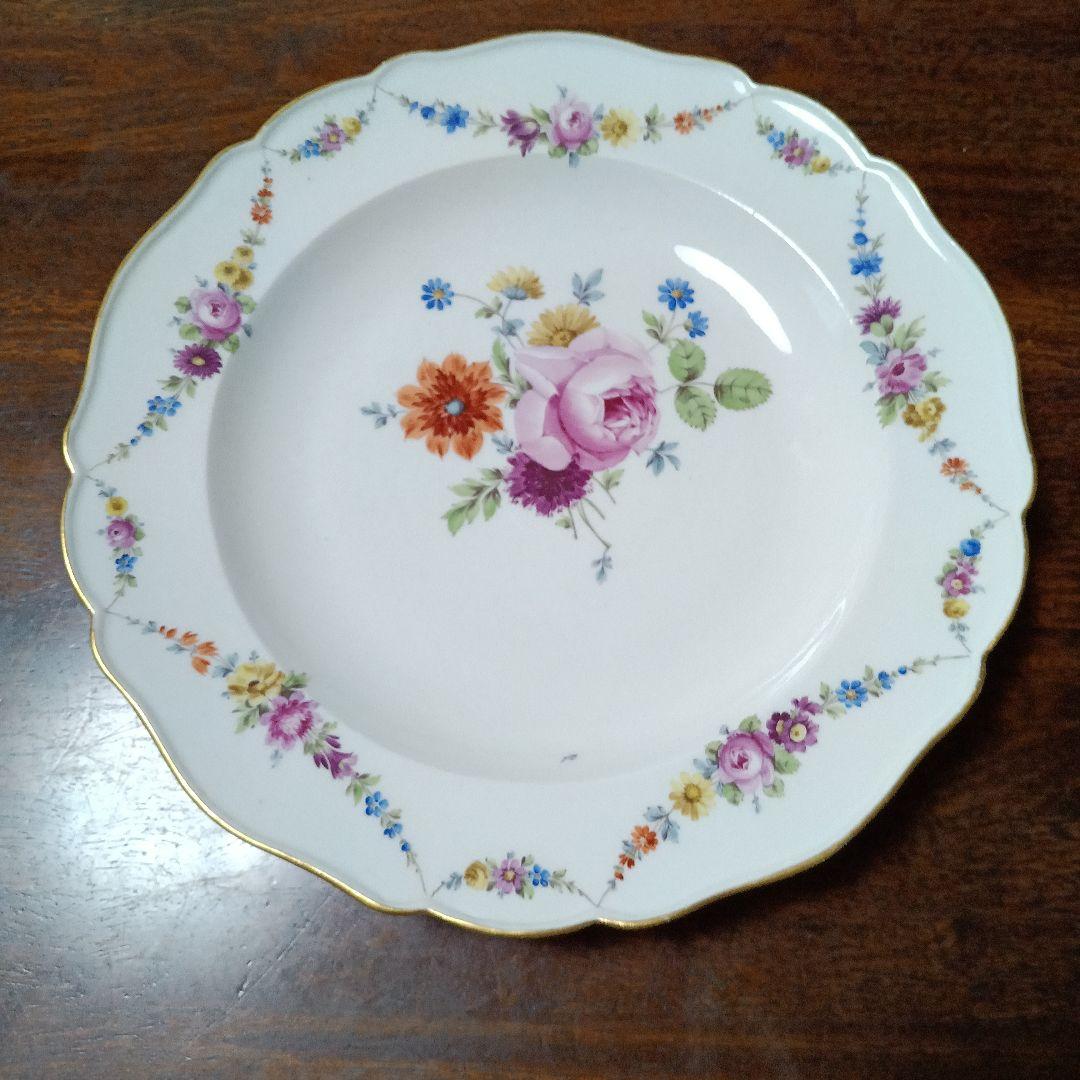 マイセン✩マルコリーニ期✩花文ディナー皿✩24センチ
