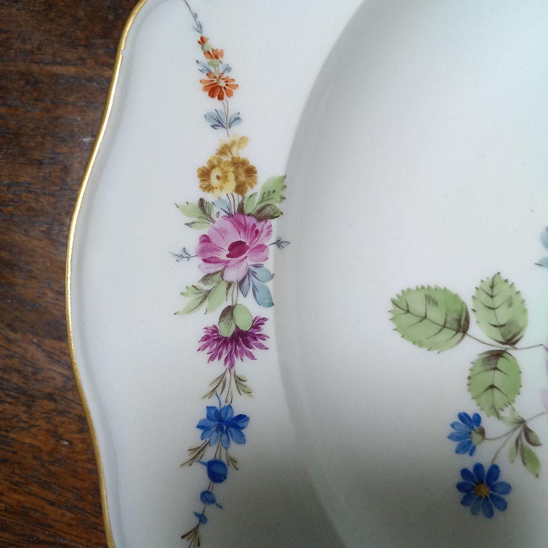 マイセン✩マルコリーニ期✩花文ディナー皿✩24センチ