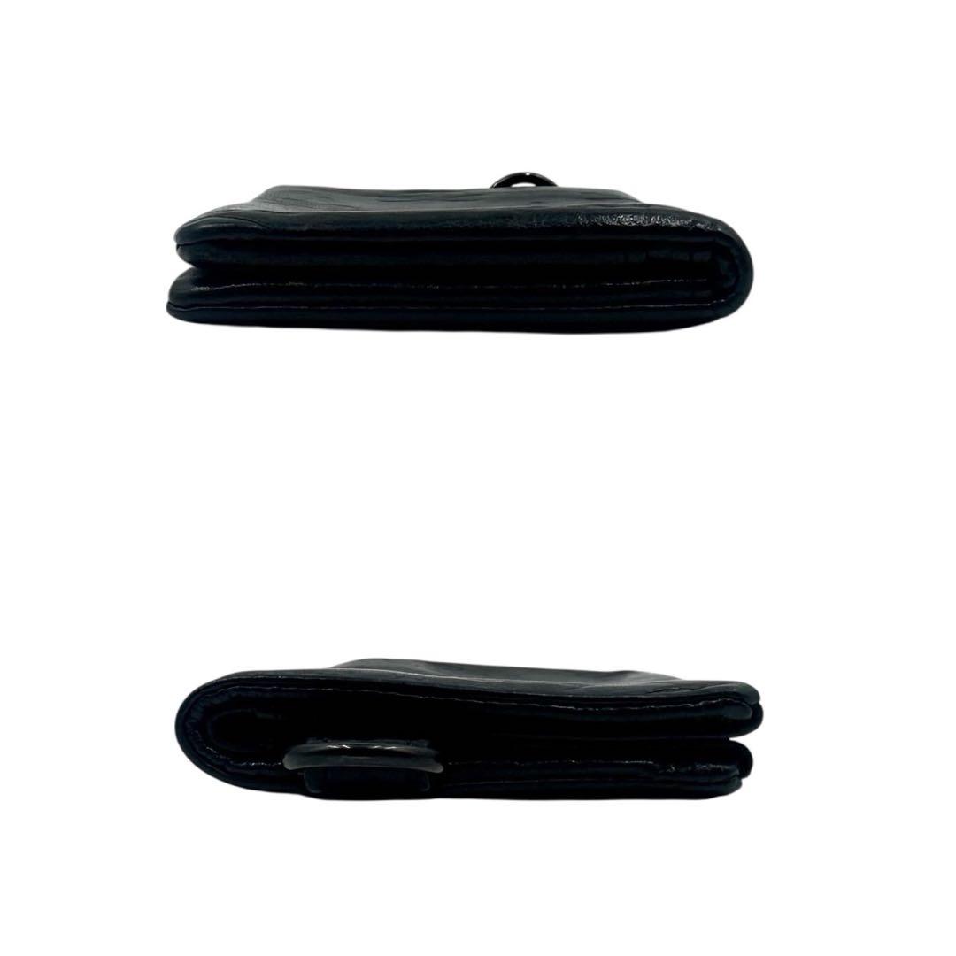 HYSTERIC GLAMOUR 二つ折り財布 エンボス Dリング レザー 黒