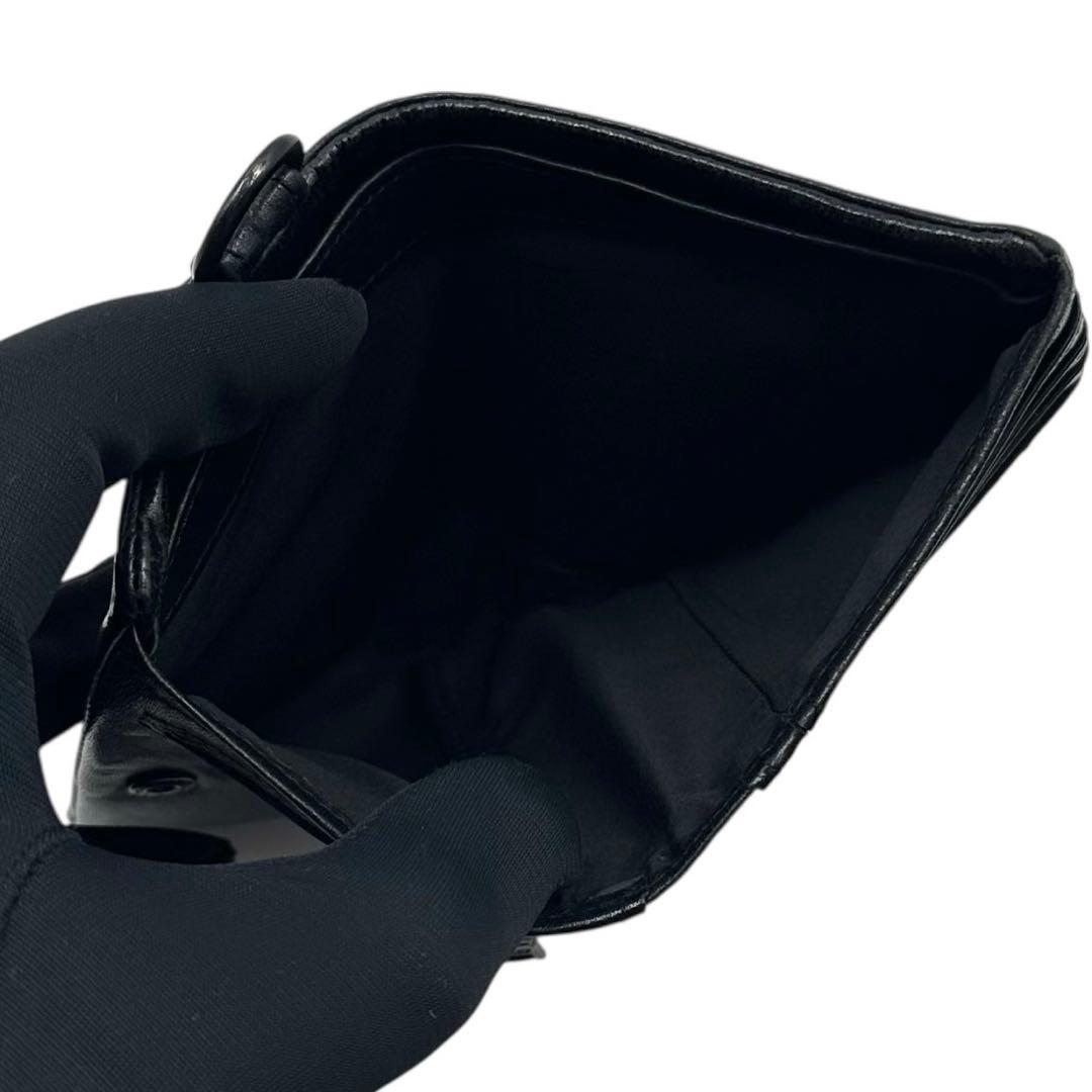 HYSTERIC GLAMOUR 二つ折り財布 エンボス Dリング レザー 黒