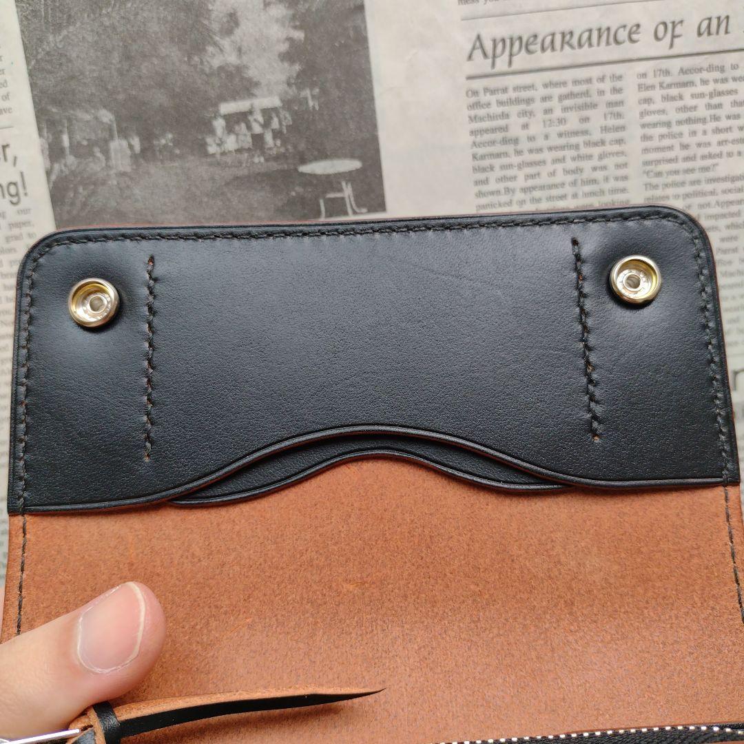 茶芯　2.5層　ミドルトラッカー　ウォレット　栃木レザー