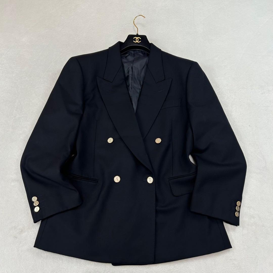 K610 M イヴサンローラン ロゴボタン ダブル テーラードジャケット メンズ