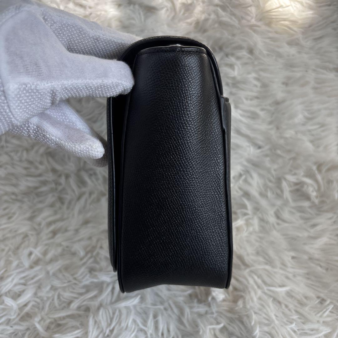 【極美品】コーチ　ショルダーバッグ　レザー　ST付　ブラック　大人気