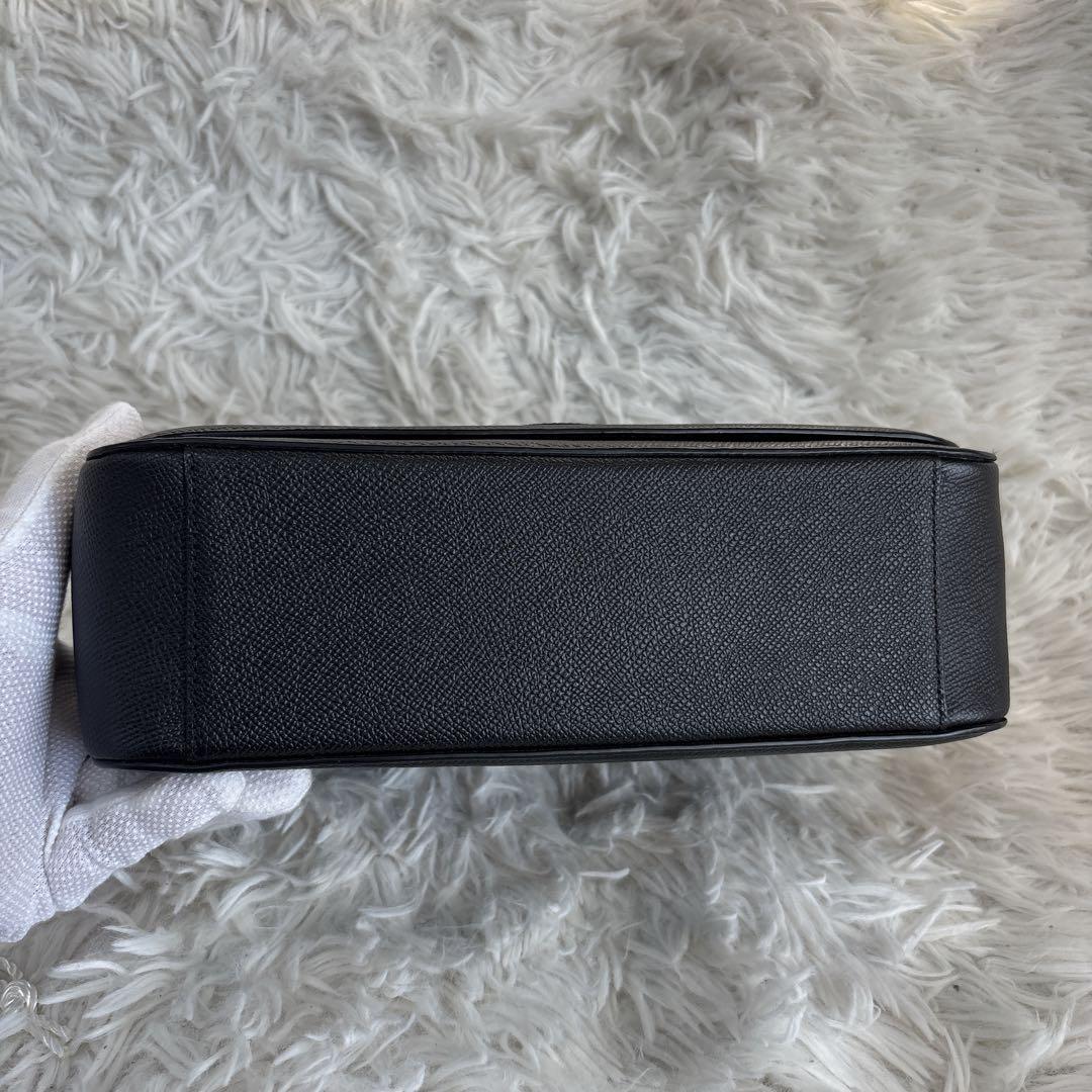 【極美品】コーチ　ショルダーバッグ　レザー　ST付　ブラック　大人気