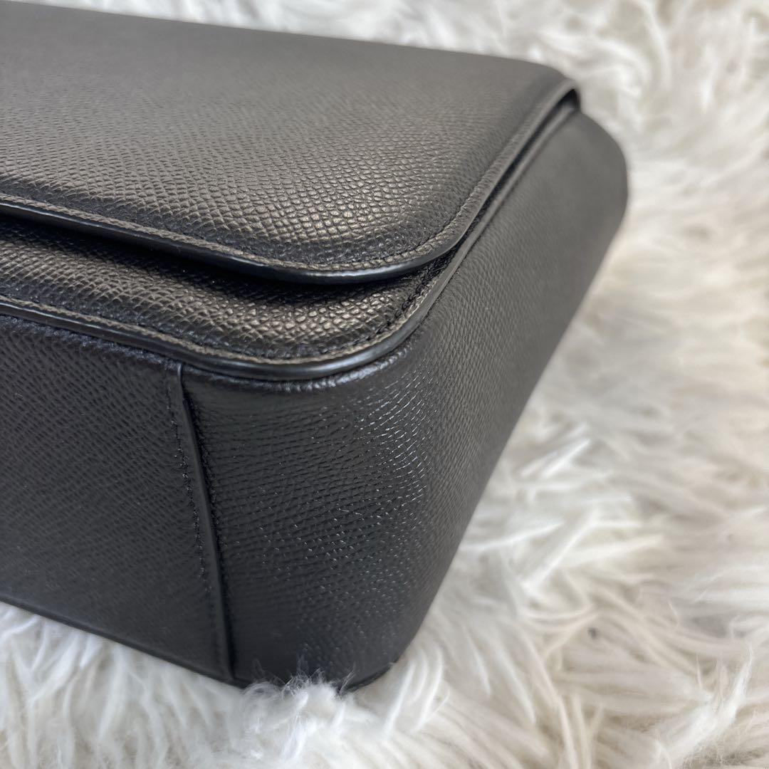 【極美品】コーチ　ショルダーバッグ　レザー　ST付　ブラック　大人気