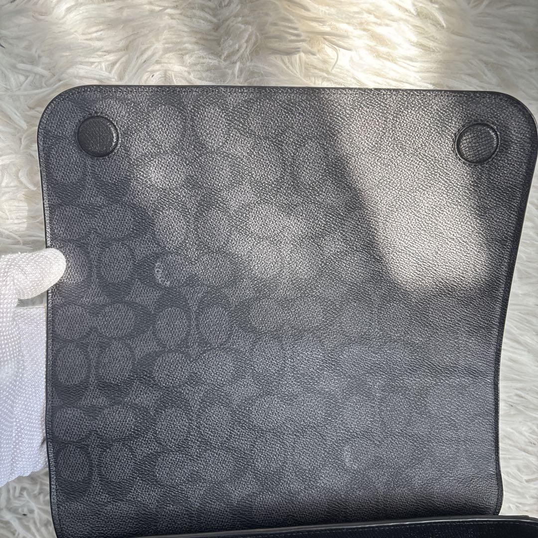 【極美品】コーチ　ショルダーバッグ　レザー　ST付　ブラック　大人気