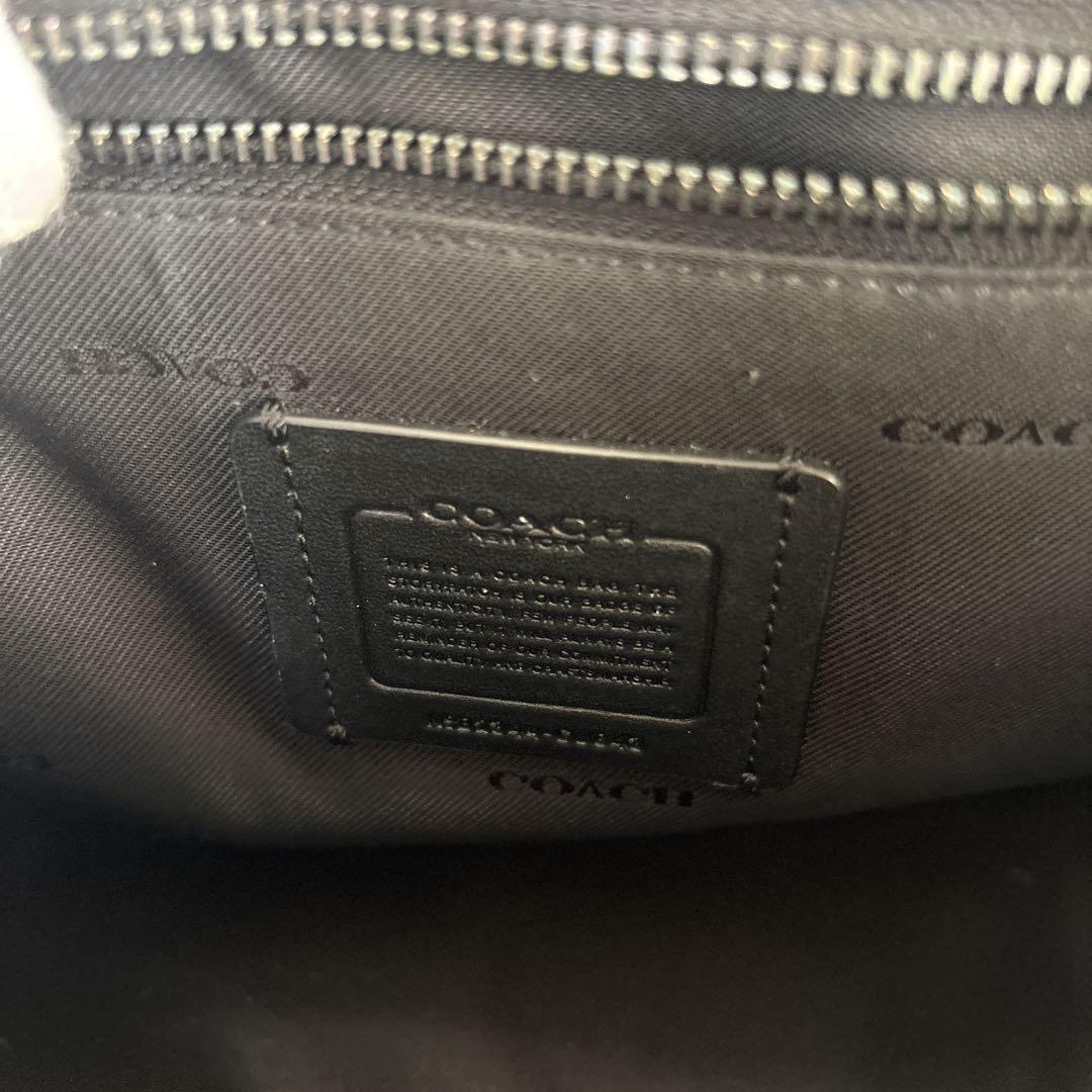 【極美品】コーチ　ショルダーバッグ　レザー　ST付　ブラック　大人気