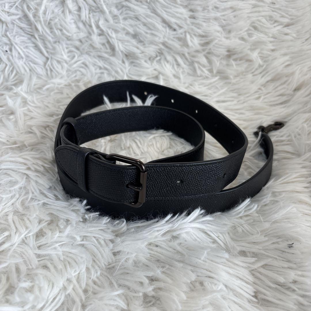 【極美品】コーチ　ショルダーバッグ　レザー　ST付　ブラック　大人気