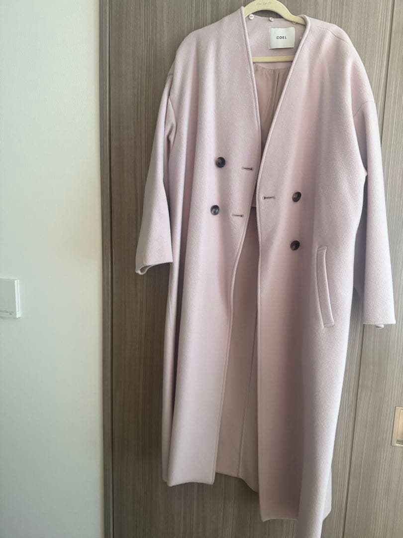 COEL ストール付きリバーコート　　ピンク38