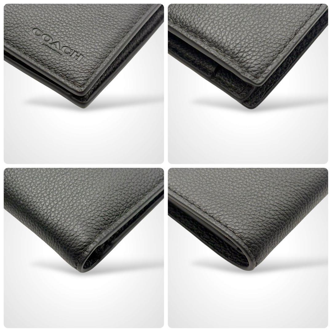 新品未使用✨COACH コーチ 二つ折り財布 レザー 本革 黒 定価49500円