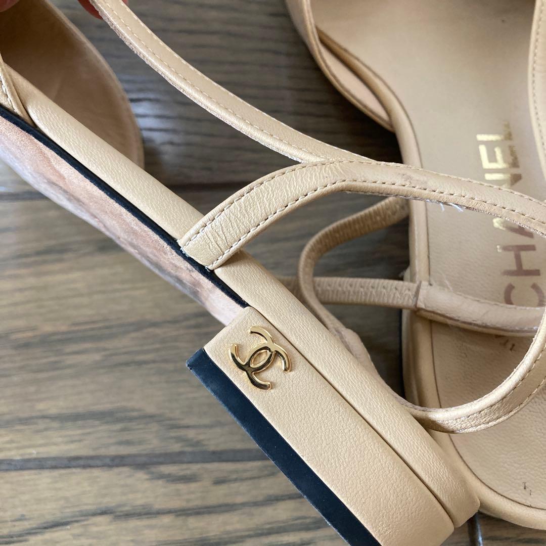 CHANEL スリングバック　フラットシューズ　35.5