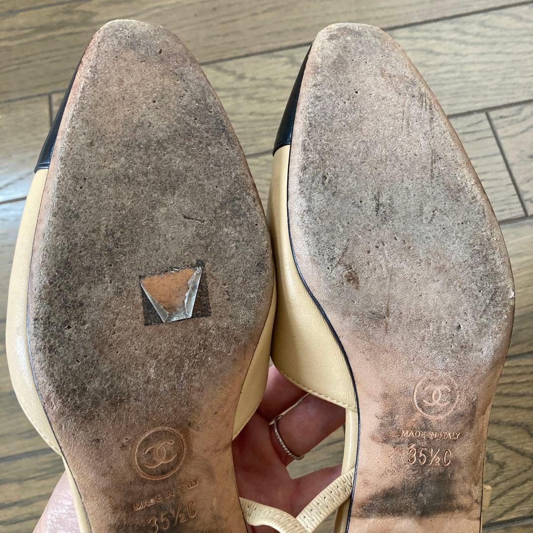 CHANEL スリングバック　フラットシューズ　35.5
