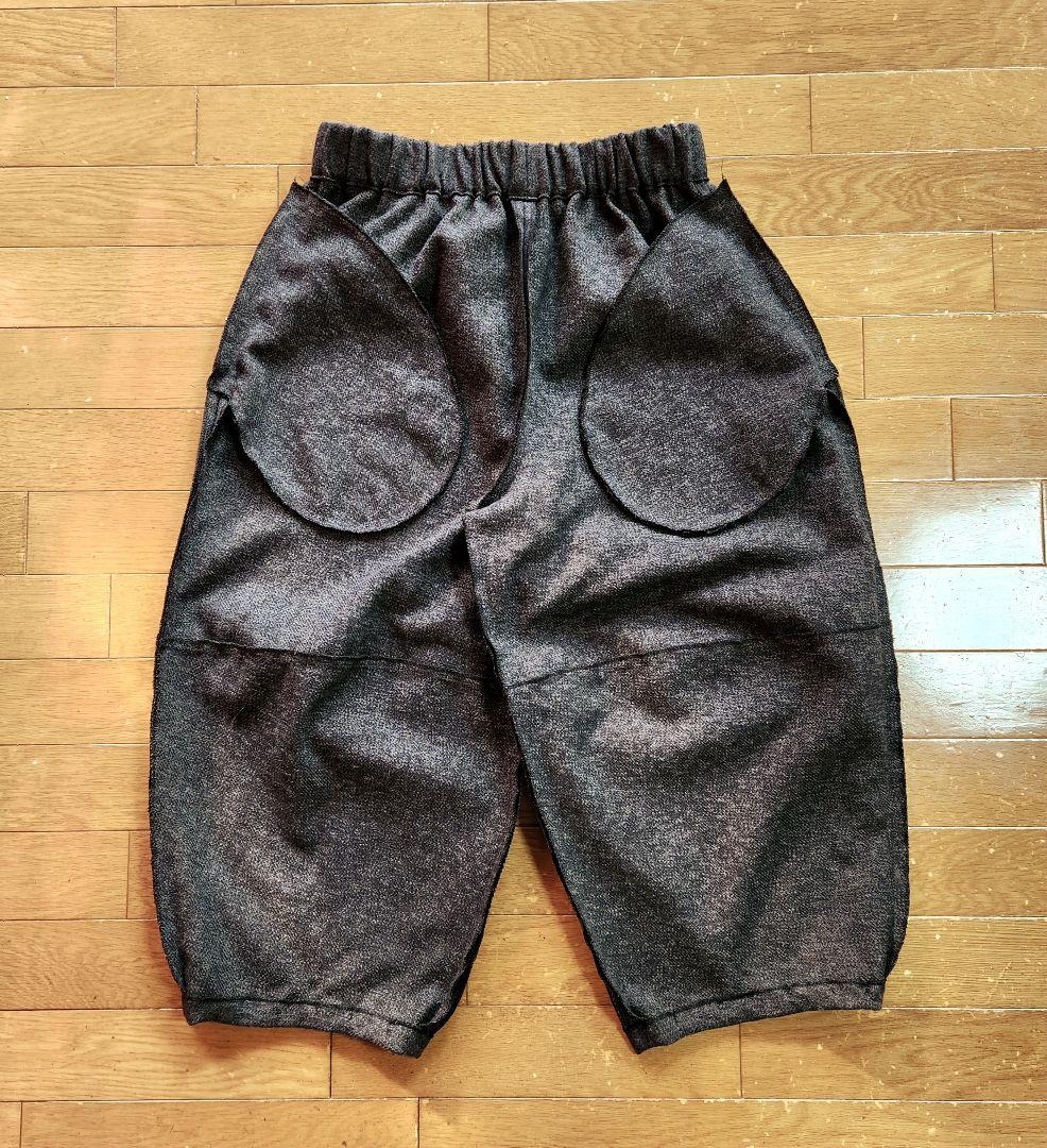 ビーグルバルーンパンツ　起毛コットンツイード　チャコールグレー