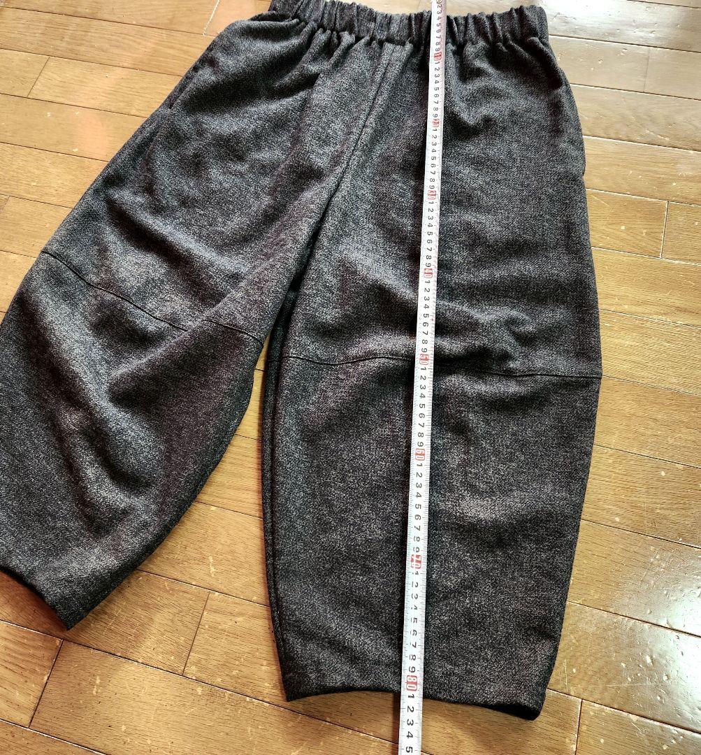 ビーグルバルーンパンツ　起毛コットンツイード　チャコールグレー