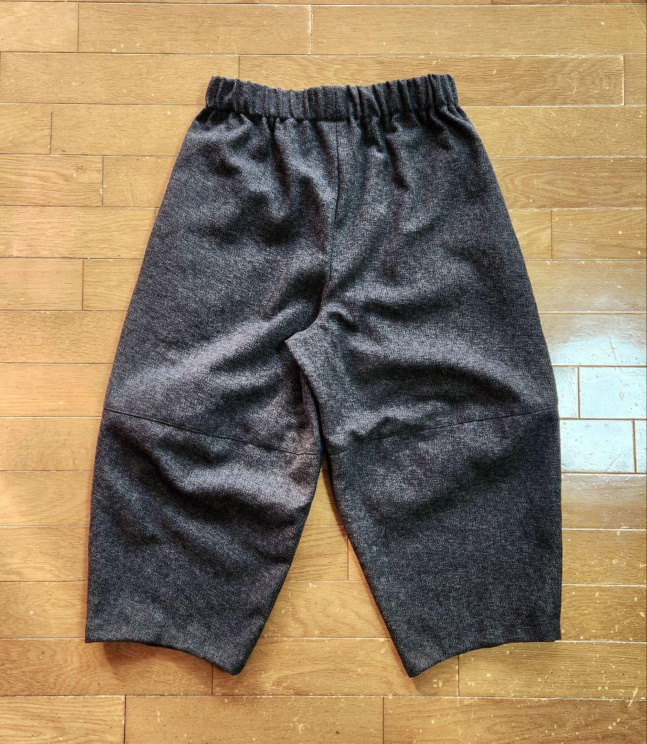 ビーグルバルーンパンツ　起毛コットンツイード　チャコールグレー