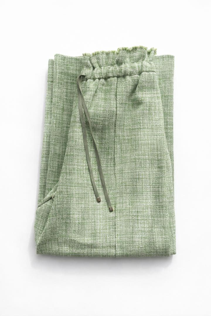 ebure グリーン カラーツイードパンツ　36