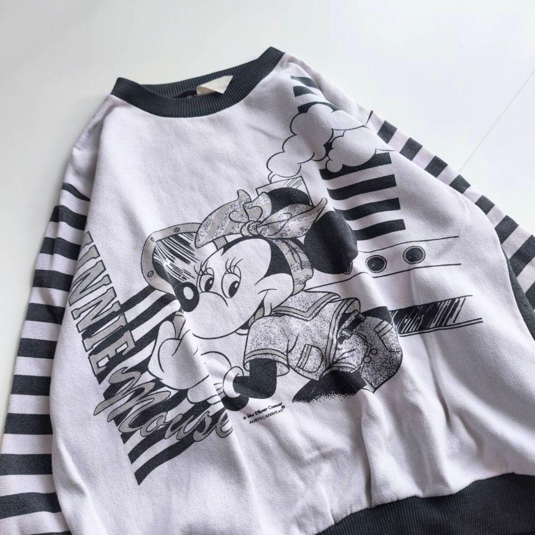 90s ヴィンテージ　ミニーマウス　スウェット ボーダー