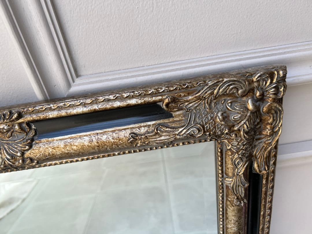 アンティーク調　鏡　フレーム スタンドミラー