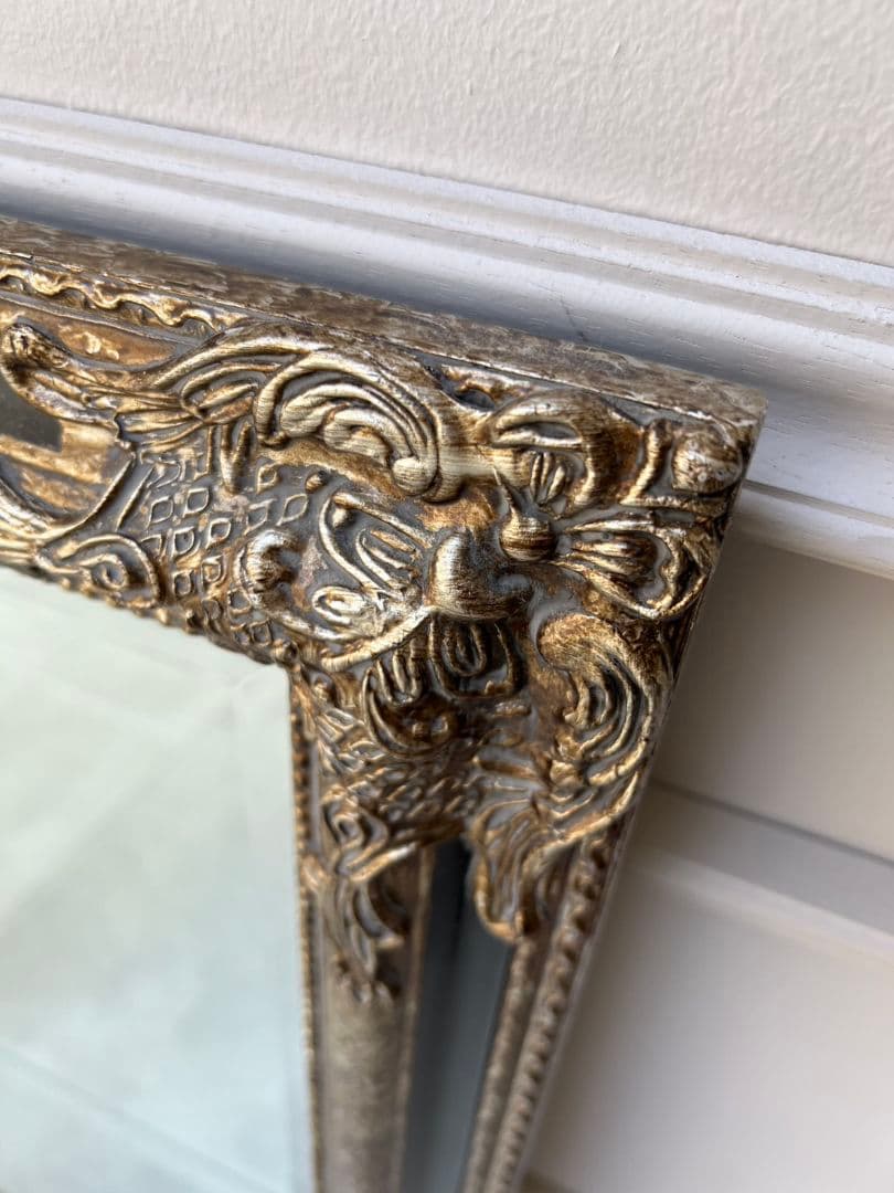 アンティーク調　鏡　フレーム スタンドミラー