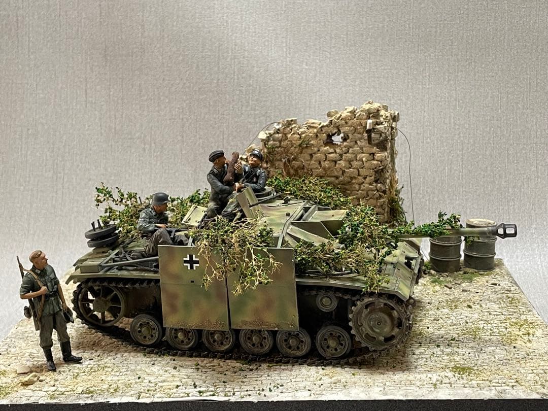戦車ジオラマ　1/35 ドイツ3号戦車突撃砲
