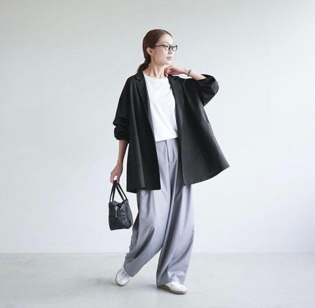 【新品】ミズイロインド　テーラード シャツ ジャケット 黒　ブラック　フリー