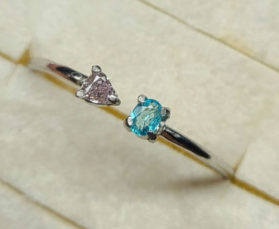 年内最後のお仕立て品の出品★バターリャパライバトルマリン&ピンクダイヤモンド★