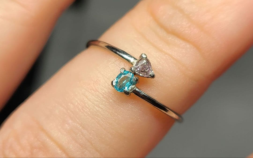 年内最後のお仕立て品の出品★バターリャパライバトルマリン&ピンクダイヤモンド★