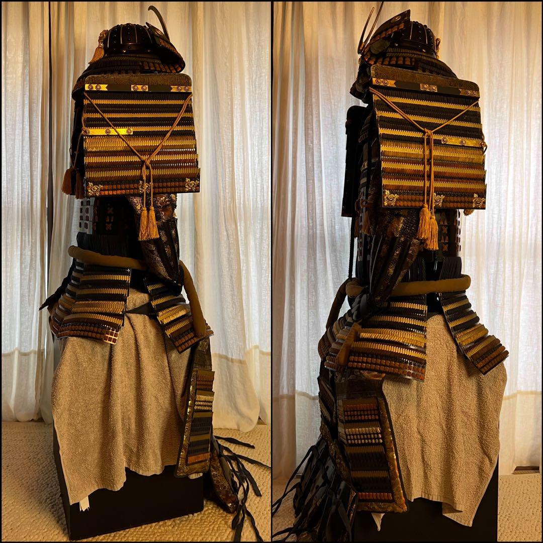 美品！『薩摩丸武工房製』【現代　甲冑 等身大】黒色胴当世具足一式　『日本 鎧』