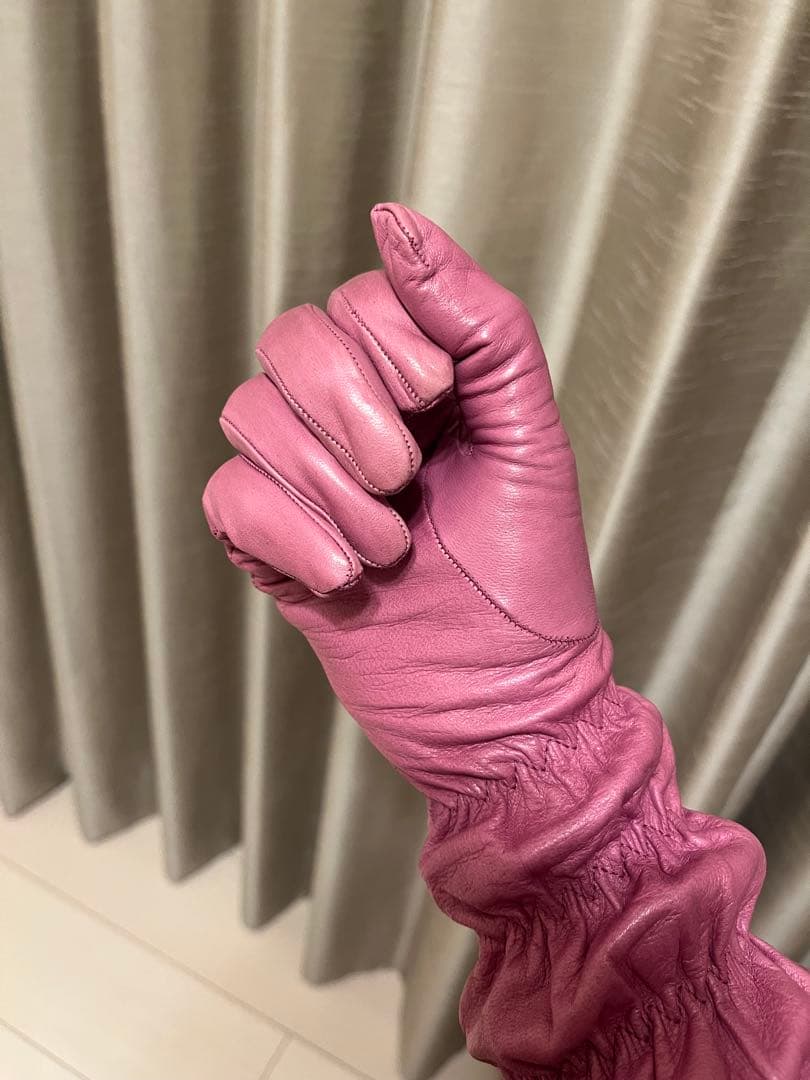 tom☆coach レザー ロンググローブ ギャザー入り S